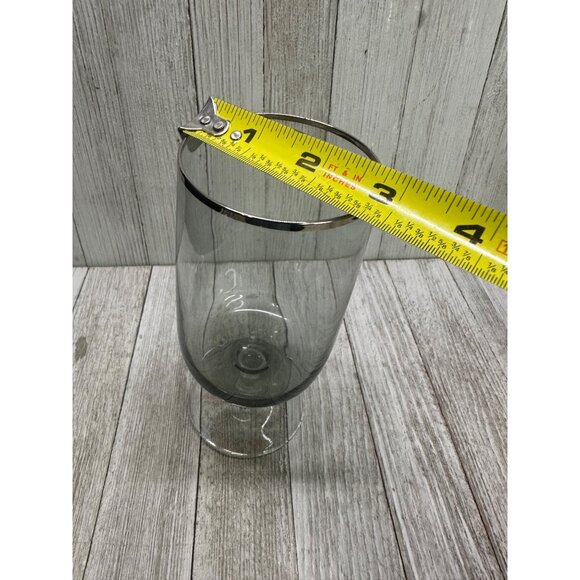 Vintage Fostoria Cherish Water Goblets Smoke Gray Platinum Trim 6.5" - Set of 3 - Picture 5 of 7